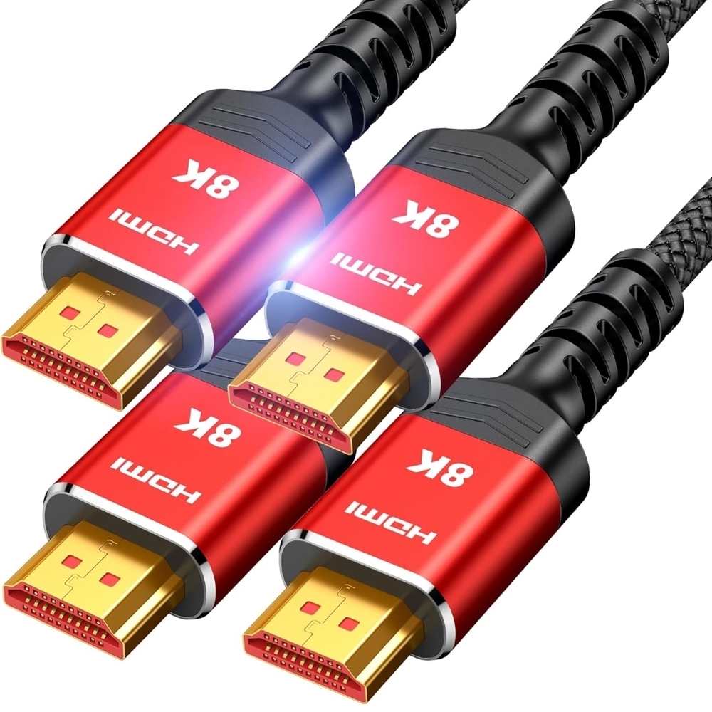 8K HDMI Cable - Red and Black